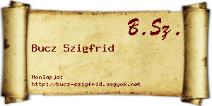Bucz Szigfrid névjegykártya